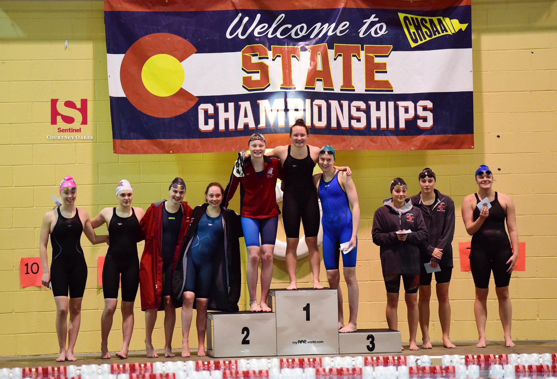 Girls Swimming Aurora’s Class 5A state meet individual, relay placers