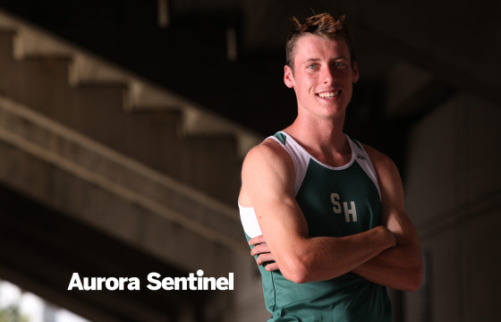 Smoky Hill graduate Blake Yount was named Gatorade's Colorado Player of Year for the 2015 boys track & field season. Yount is one of Aurora's 27 all-time winners of Gatorade POY awards across multiple awards, including Cherokee Trail volleyball player Shannon Webb, who won this season's volleyball award. (Photo by Gabriel Christus/Aurora Sentinel)