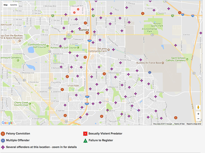 Sex Offender Registry Colorado Map